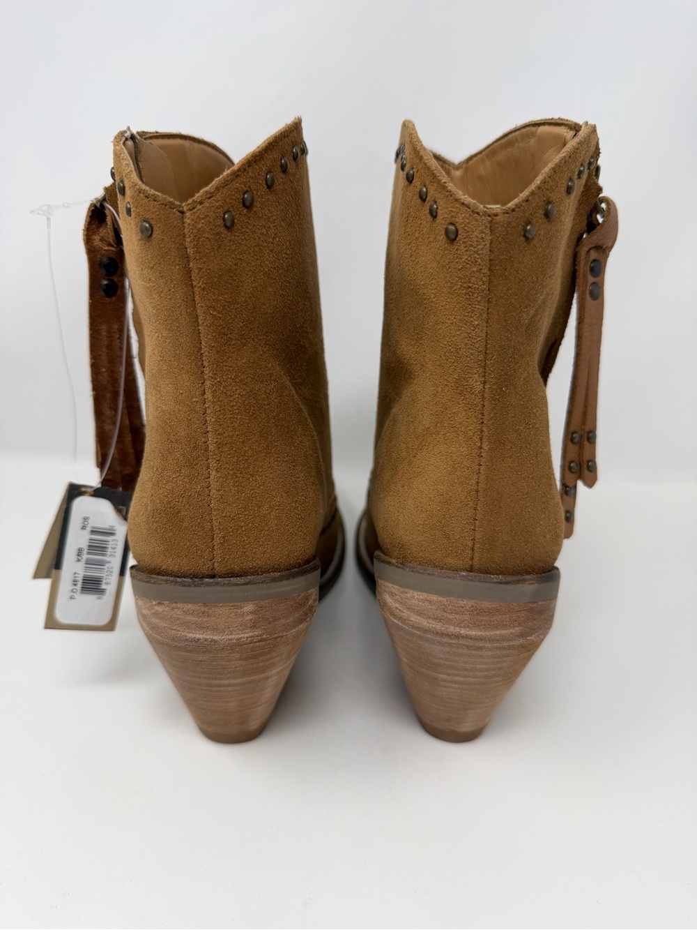 Dingo NWT Classy N Sassy Western Booties Snip Toe Leather Camel Brown Size 7 - Picture 5 of 12